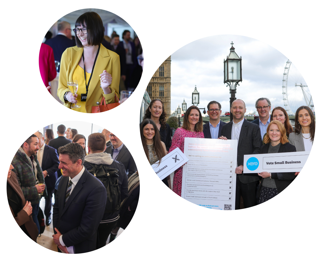 Three images of the House of Commons event. 